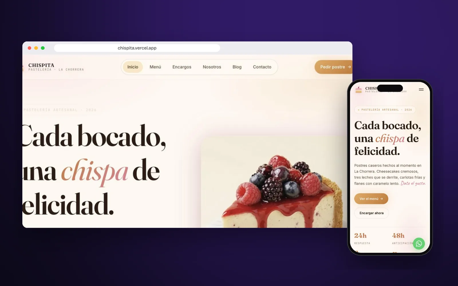 Chispita · pastelería artesanal